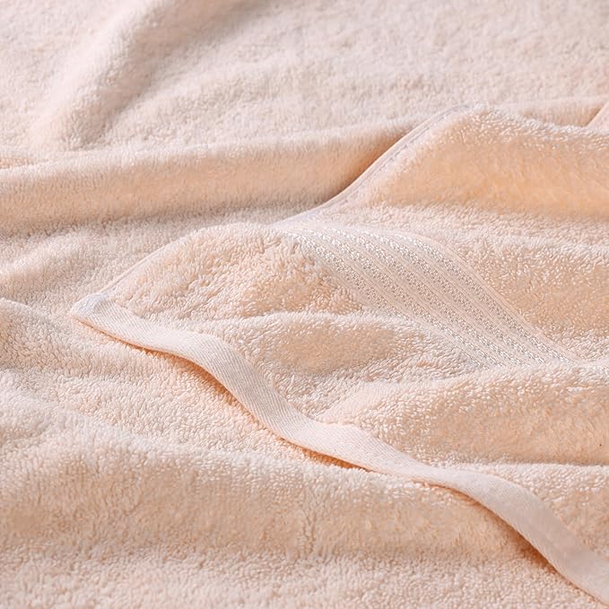Superior Egyptian Cotton 3-Piece Towel Set, Basic Towels For Bathroom, Home Decor, Guest Bath, Shower, Apartment, Included 1 Face, 1 Hand, 1 Bath Towel, Washcloth, Quick Dry, Peach
