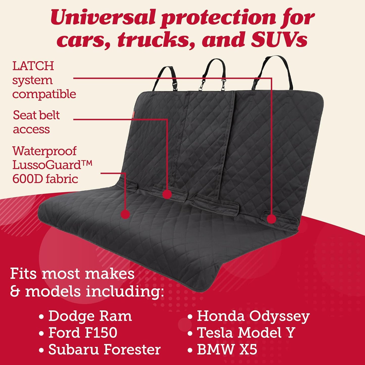 Dog Car Seat Cover (Waterproof & Non-Slip)