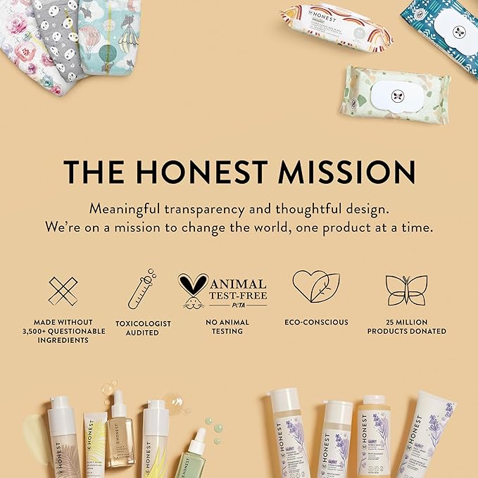 The Honest Company Hypoallergenic Multi-Use Baby Wipes for Sensitive Skin, Balance Blues, 576 Count