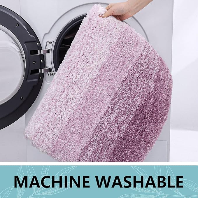Arotive Microfiber Bathroom Rugs, Shaggy Soft and Absorbent Bath Rug, Non-Slip, Thick Plush Machine Washable Dry Bath Mats for Bathroom, Tub and Shower, 30x20, Purple, Rectangular