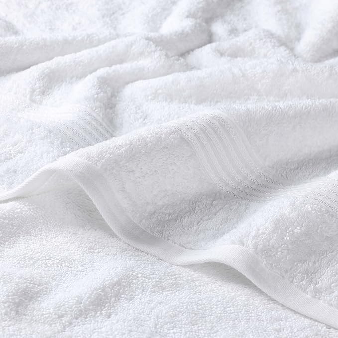 Superior Egyptian Cotton 3-Piece Towel Set, Basic Towels For Bathroom, Home Decor, Guest Bath, Shower, Apartment, Included 1 Face, 1 Hand, 1 Bath Towel, Washcloth, Quick Dry, White