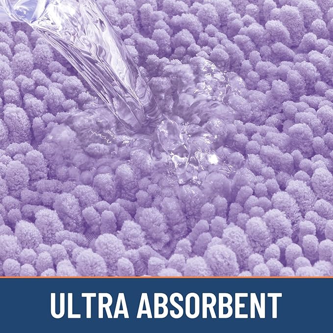 Smiry Bathroom Rugs Mat 36x24, Extra Soft Absorbent Chenille Bath Rugs, Non Slip Rubber Backing Machine Washable Quick Dry Bath Mats for Bathroom Floor, Tub, Shower, Home Decor Accessories, Purple