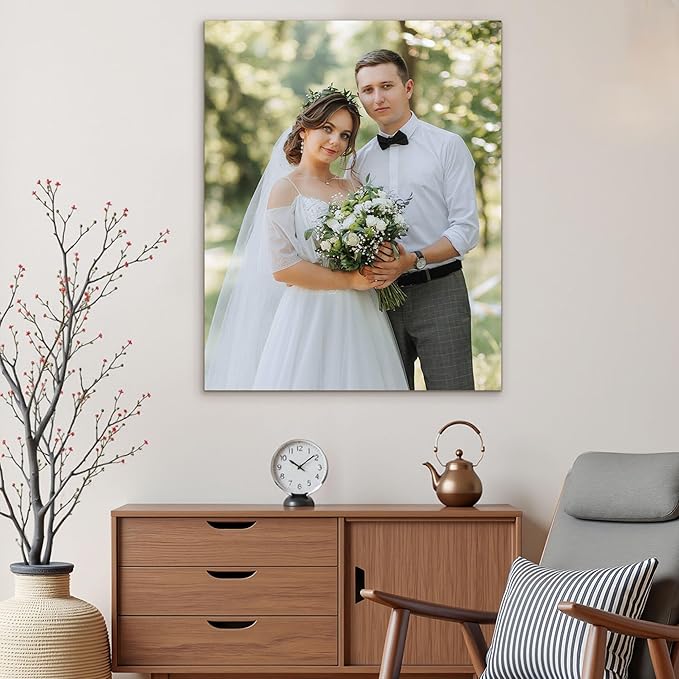 WayToLight Custom Canvas Prints with Your Photos, Canvas Wall Art for Friends, Couples and Weddings, Ideal for Bedroom, Office Decor (16" X 24")