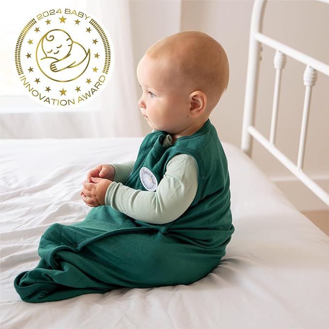 Dreamland Baby Lightweight Bamboo Viscose Sleep Sack (24-36 Months). 1.0 TOG Ultra Soft Blanket w/ 2-Way Zipper. 95% Viscose, 5% Spandex (Forest). Mom-Owned US Business, Premium Materials