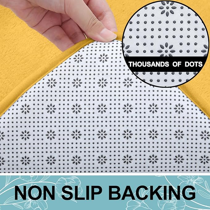 Smiry Memory Foam Bath Mat 70x24, Extra Soft and Absorbent Bathroom Mats, Non Slip Washable Carpet for Floor, Shower and Tub, Yellow