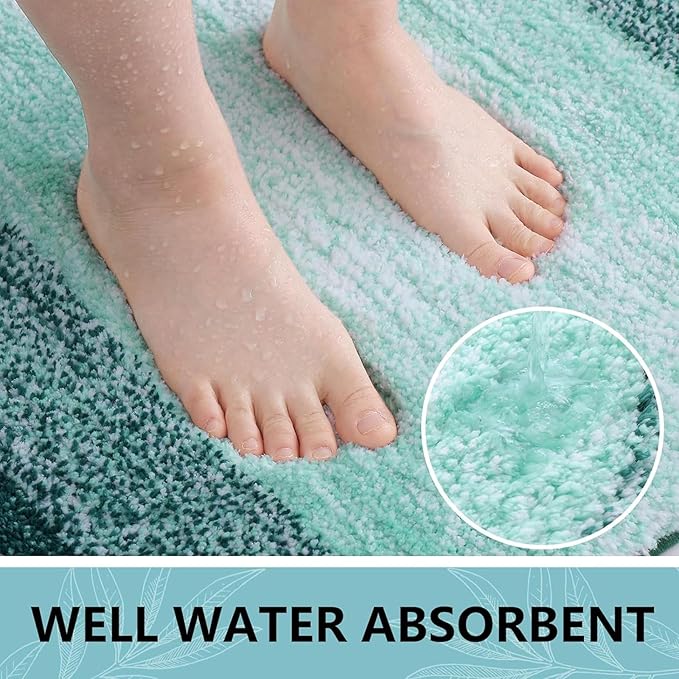 Arotive Microfiber Bathroom Rugs, Shaggy Soft and Absorbent Bath Rug, Non-Slip, Thick Plush Machine Washable Dry Bath Mats for Bathroom, Tub and Shower, 70x24, Dark Green, Rectangular
