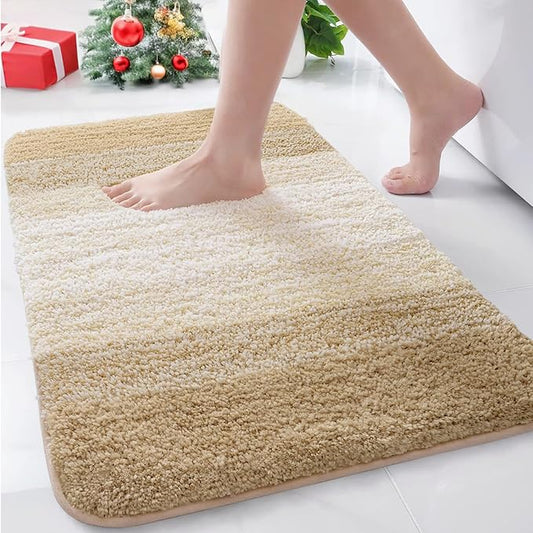 Arotive Microfiber Bathroom Rugs, Shaggy Soft and Absorbent Bath Rug, Non-Slip, Thick Plush Machine Washable Dry Bath Mats for Bathroom, Tub and Shower, 30x20, Camel, Rectangular