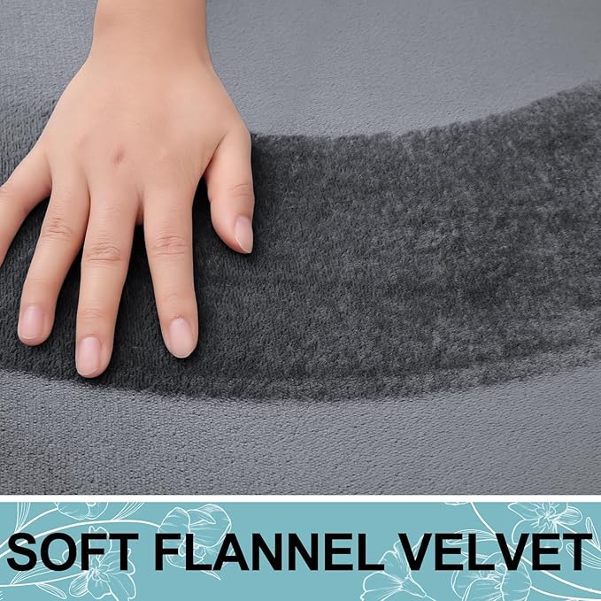 Smiry Memory Foam Bath Mat 44x24, Extra Soft and Absorbent Bathroom Mats, Non Slip Washable Carpet for Floor, Shower and Tub, Dark Grey