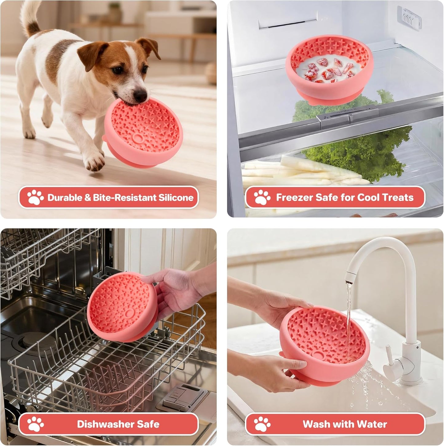 Silicone Slow Feeder Lick Bowl with Suction Base