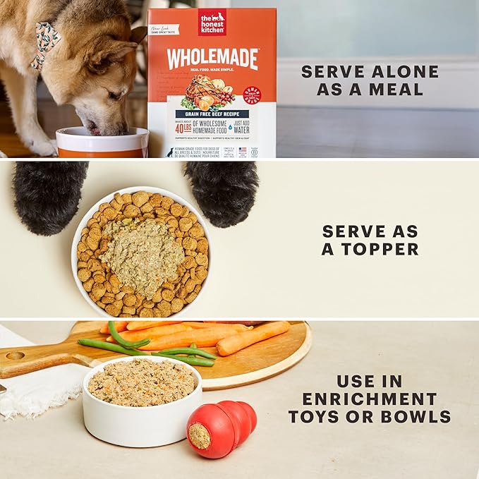 The Honest Kitchen Human Grade Wholemade™ Dehydrated Grain Free Chicken Dog Food - Complete & Balanced Meal or Topper - 2 lb Bag