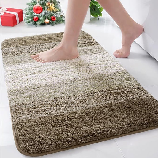 Arotive Microfiber Bathroom Rugs, Shaggy Soft and Absorbent Bath Rug, Non-Slip, Thick Plush Machine Washable Dry Bath Mats for Bathroom, Tub and Shower, 30x20, Coffee, Rectangular