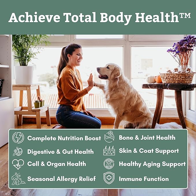 Wholistic Pet Organics Canine Complete - Dog Multivitamin Powder - 1 Lb - Daily Dog Vitamins and Supplements for Homemade Food - Immune System, Skin, Coat & Overall Health - All Breeds - 45 Scoops