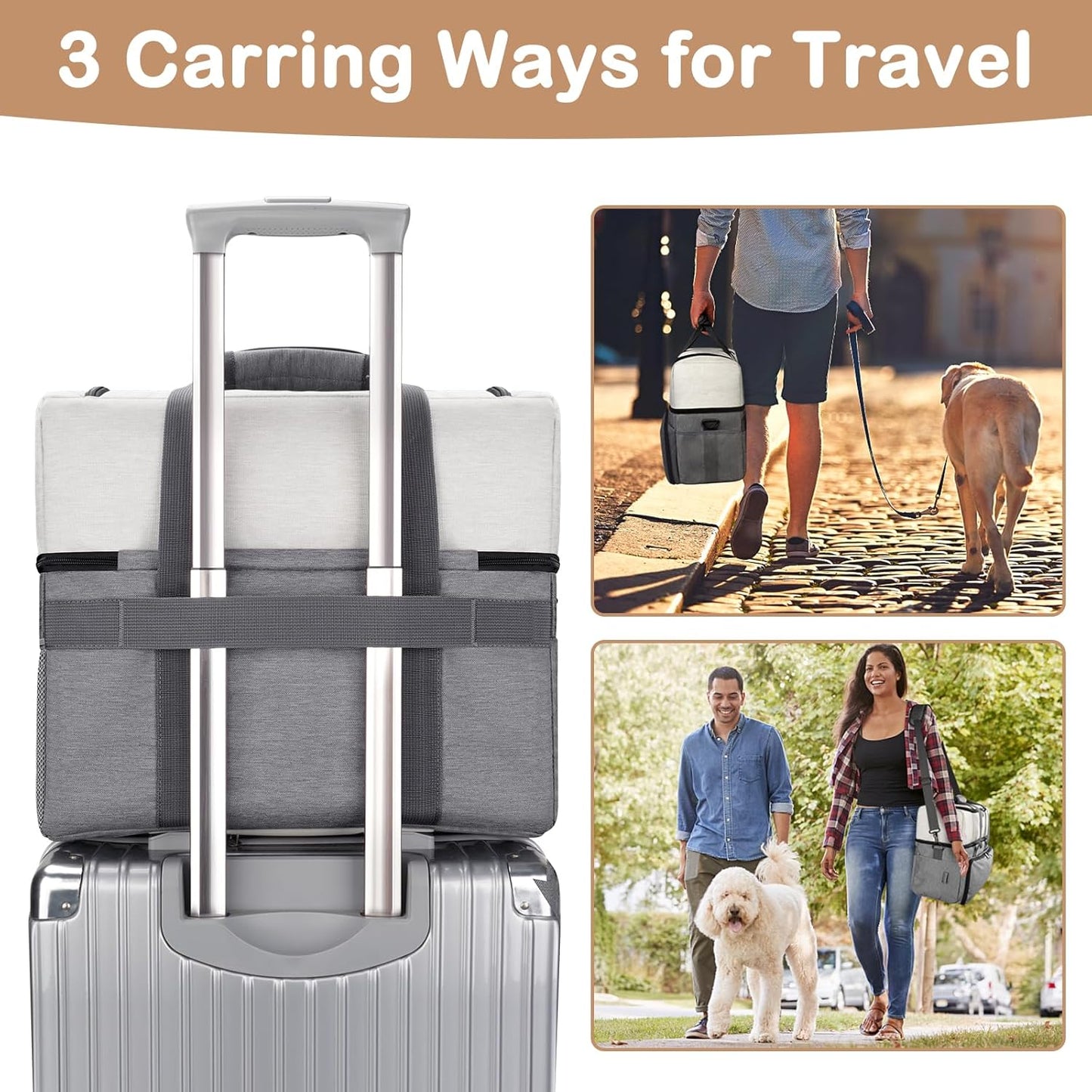 Dog Travel Bag with Food Containers & Bowls
