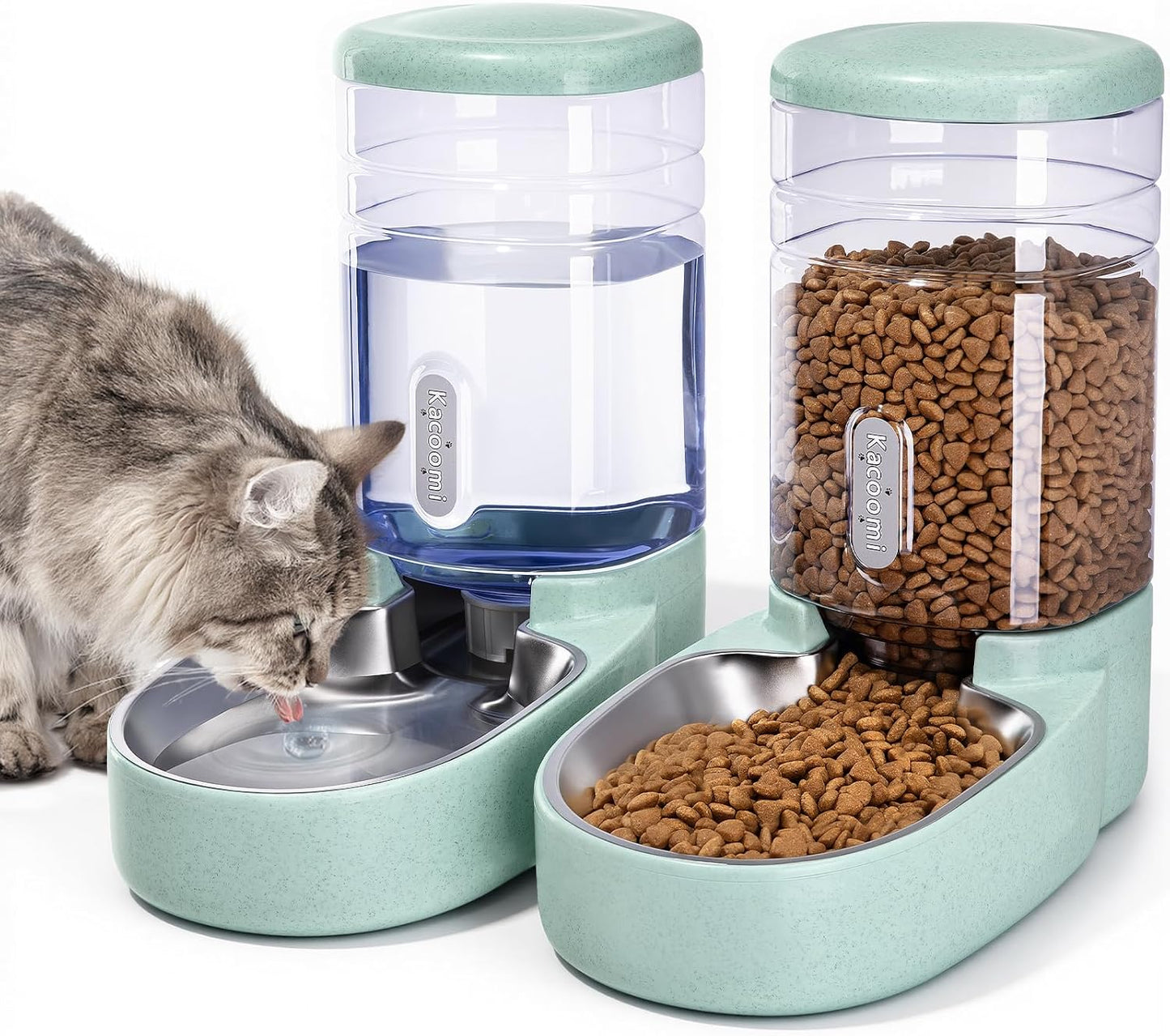 Auto Pet Feeder & Water Dispenser with Stainless Bowl