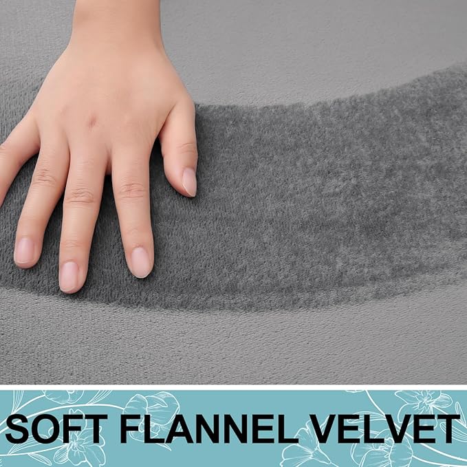 Smiry Memory Foam Bath Mat 36x24, Extra Soft and Absorbent Bathroom Mats, Non Slip Washable Carpet for Floor, Shower and Tub, Grey