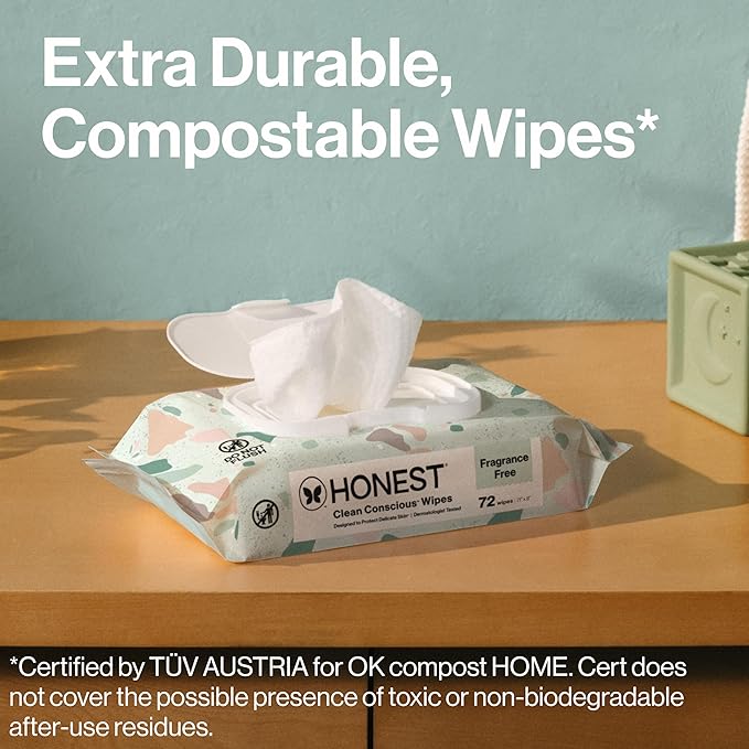 The Honest Company Hypoallergenic Multi-Use Baby Wipes for Sensitive Skin, Geo Mood, 576 Count