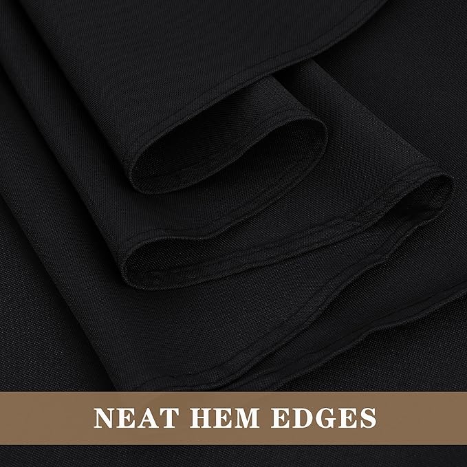 Fitable Black Rectangle Tablecloths for 6 Foot Tables, 6 Pack - 70 x 108 Inches - Stain Resistant and Washable Table Clothes, Polyester Fabric Table Covers for Wedding, Party, Banquet, Buffect
