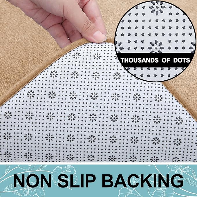 Smiry Memory Foam Bath Mat 70x24, Extra Soft and Absorbent Bathroom Mats, Non Slip Washable Carpet for Floor, Shower and Tub, Camel