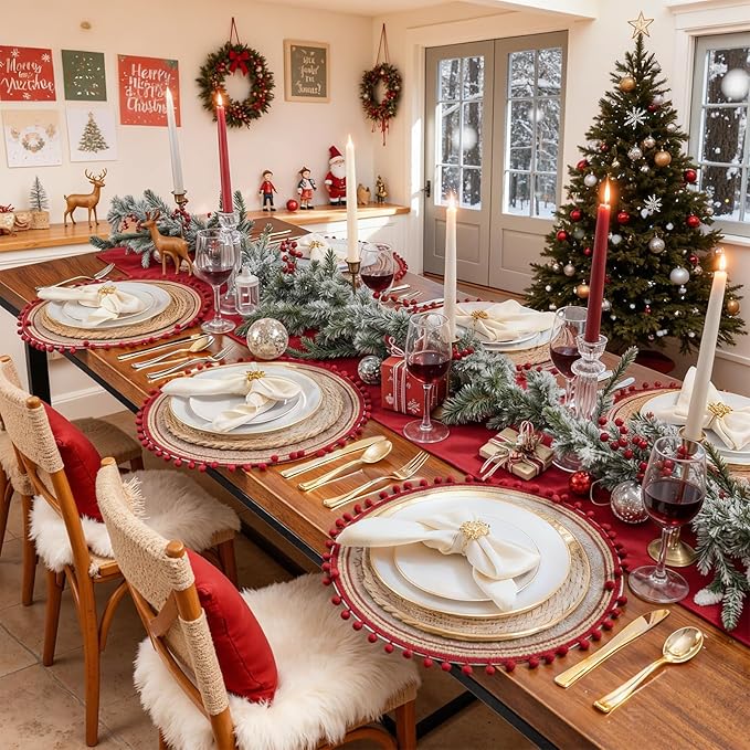 WDF 150Pcs White and Gold Plastic Plates - Gold Plates Disposable - 25guest Disposable Dinnerware Include 25 Dinner Plate, 25 Dessert Plate, 25 Cutlery & 25 9oz Cups for Wedding & Christmas Party