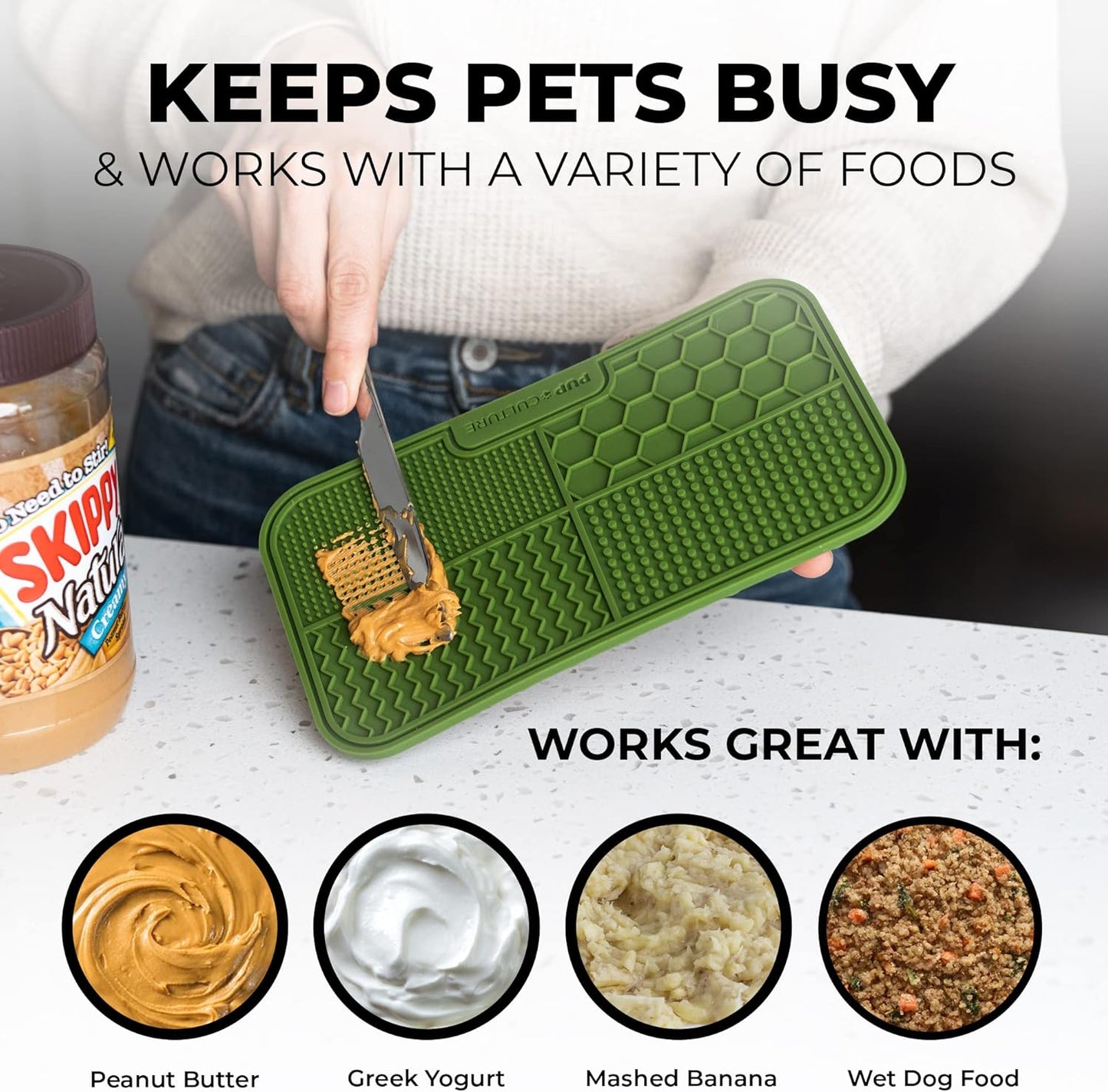 Pup Culture Dog Lick Mat for Dogs, Feeding Pad for Anxious Pets Plus 4