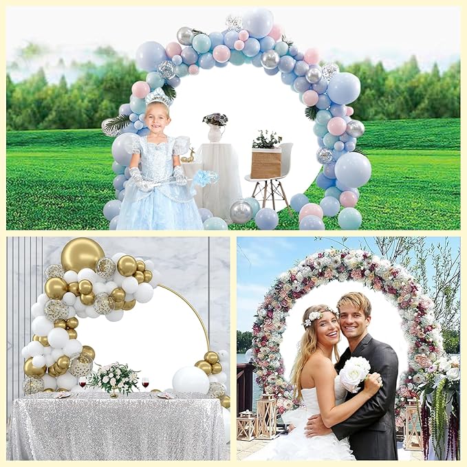 Diameter 7.5ft Outer Space Round Backdrop Cover Universe Moon Surface Mysterious Fantasy Cosmic Planet Photography Background for Boy Birthday Party Decor Kids Adults Art Portrait Photo Props