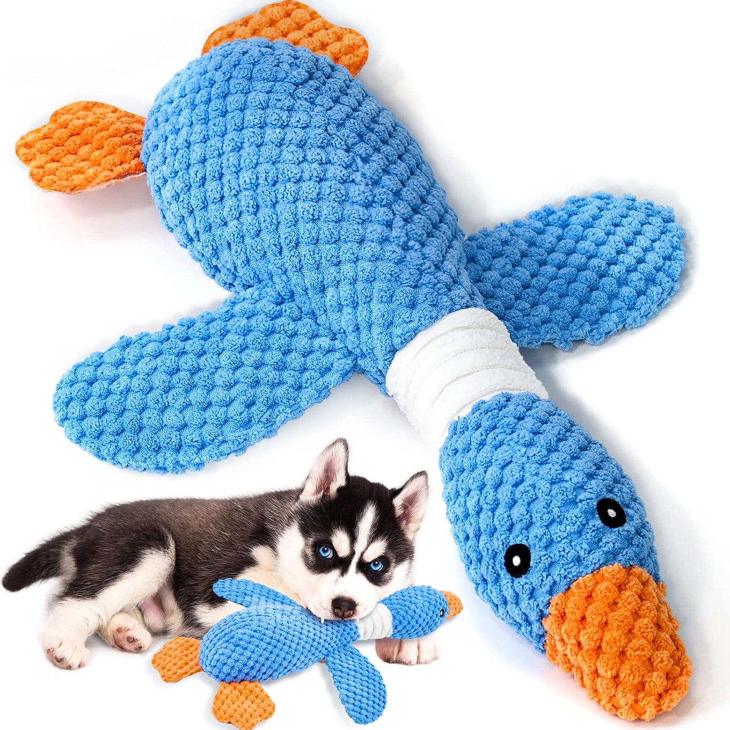 Interactive Plush Goose Dog Toy – Crinkle & Squeaky Chew Toy