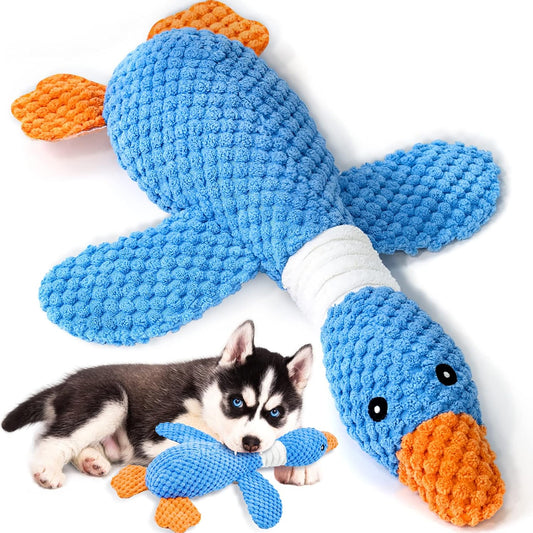 Interactive Plush Goose Dog Toy – Crinkle & Squeaky Chew Toy