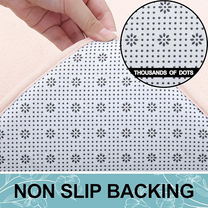 Smiry Memory Foam Bath Mat 47x24, Extra Soft and Absorbent Bathroom Mats, Non Slip Washable Carpet for Floor, Shower and Tub, Pink