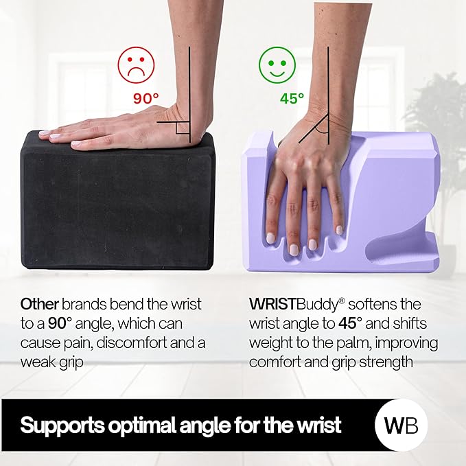 WRISTBuddy® Yoga Blocks 2-Pack (Left + Right) — Ergonomic, Hand-Shaped EVA Blocks for Wrist Relief & Better Grip | Doctor-Designed Support for Yoga, Pilates, Handstands, Push-Ups & Rehab