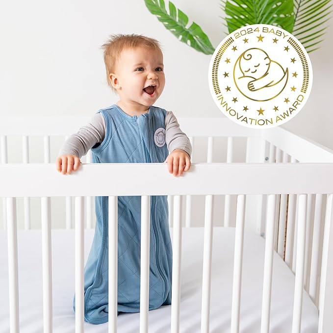 Dreamland Baby Lightweight Bamboo Viscose Sleep Sack (6-12 Months). 1.0 TOG Ultra Soft Blanket w/ 2-Way Zipper. 95% Viscose, 5% Spandex (Ocean). Mom-Owned US Business, Premium Materials