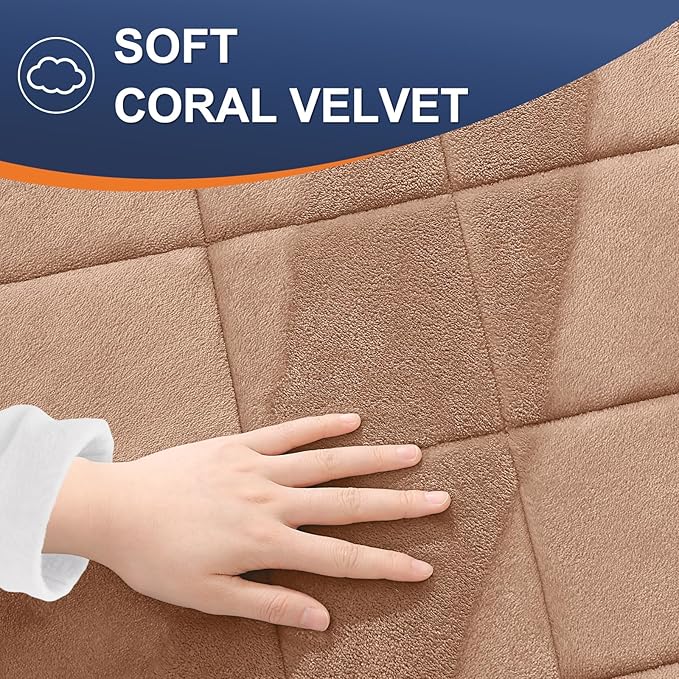 OLANLY Memory Foam Bath Mat 59x20, Ultra Soft and Absorbent Bathroom Rugs, Machine Washable, Comfortable Bath Carpet for Bathroom Floor, Tub and Shower, Dark Beige