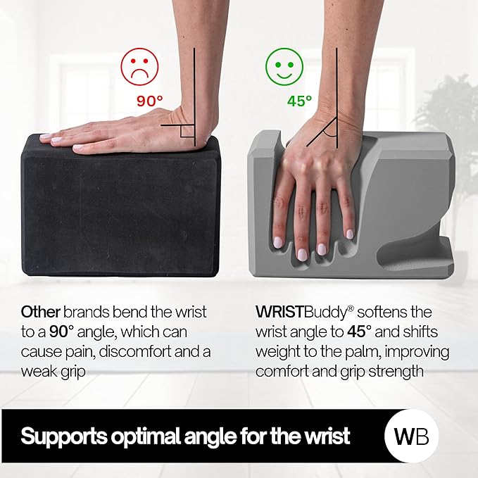 WRISTBuddy® Yoga Blocks 2-Pack (Left + Right) — Ergonomic, Hand-Shaped EVA Blocks for Wrist Relief & Better Grip | Doctor-Designed Support for Yoga, Pilates, Handstands, Push-Ups & Rehab