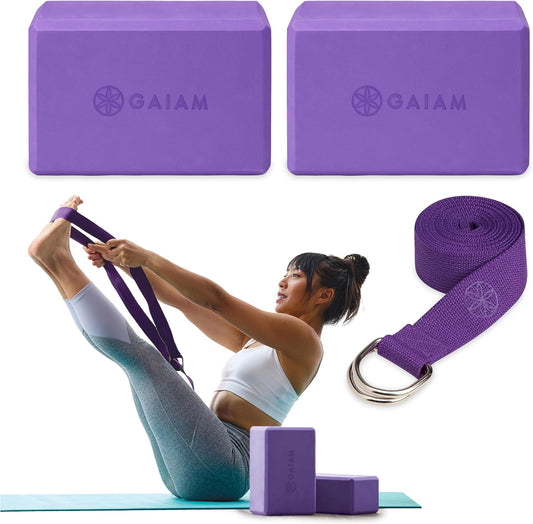 EVA Foam Yoga Block and Strap for Stretching Support