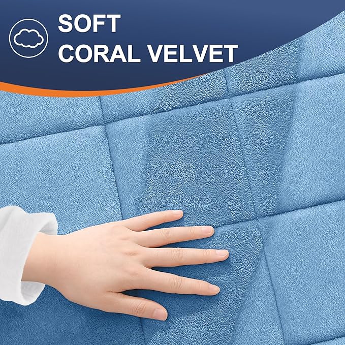 OLANLY Memory Foam Bath Mat 44x24, Ultra Soft and Absorbent Bathroom Rugs, Machine Washable, Comfortable Bath Carpet for Bathroom Floor, Tub and Shower, Blue