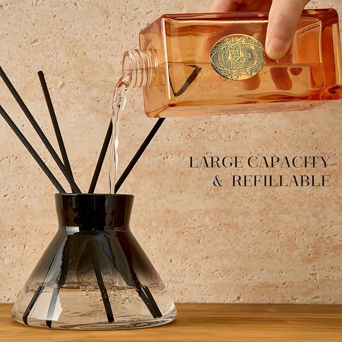 M&SENSE 10.14 oz Large Reed Diffuser Set | Rose Princess Scent Oil Diffuser with Sticks | Hotel Collection Non-Toxic Essential Oil |for Bedroom Bathroom Living Room