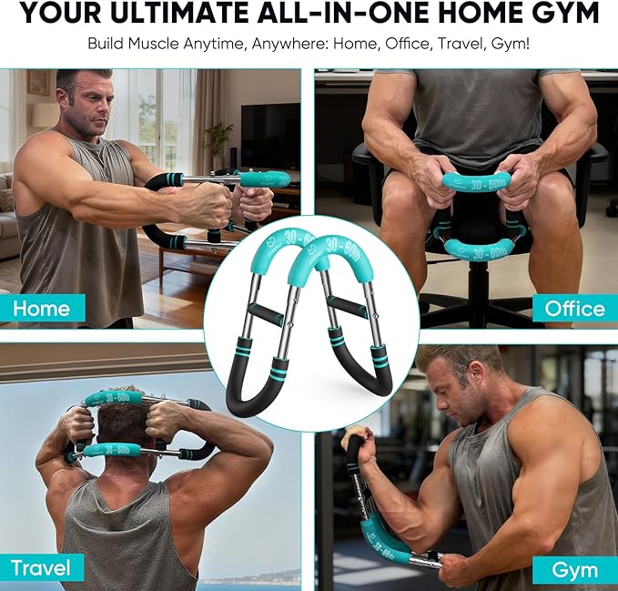 FitBeast Twister Arm Trainer, Chest Workout Equipment with 4 Spring - Adjustable Chest Exerciser for Men & Women, Detachable Forearm Strengthener, Home Fitness Equipment for Upper Body Muscle