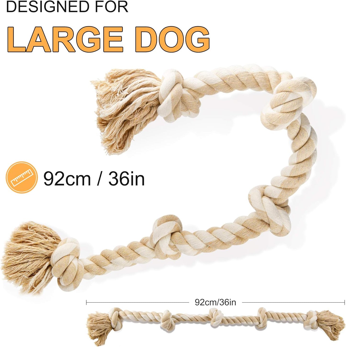 Durable Dog Rope Toy for Aggressive Chewers – Large Dog Tug Toy