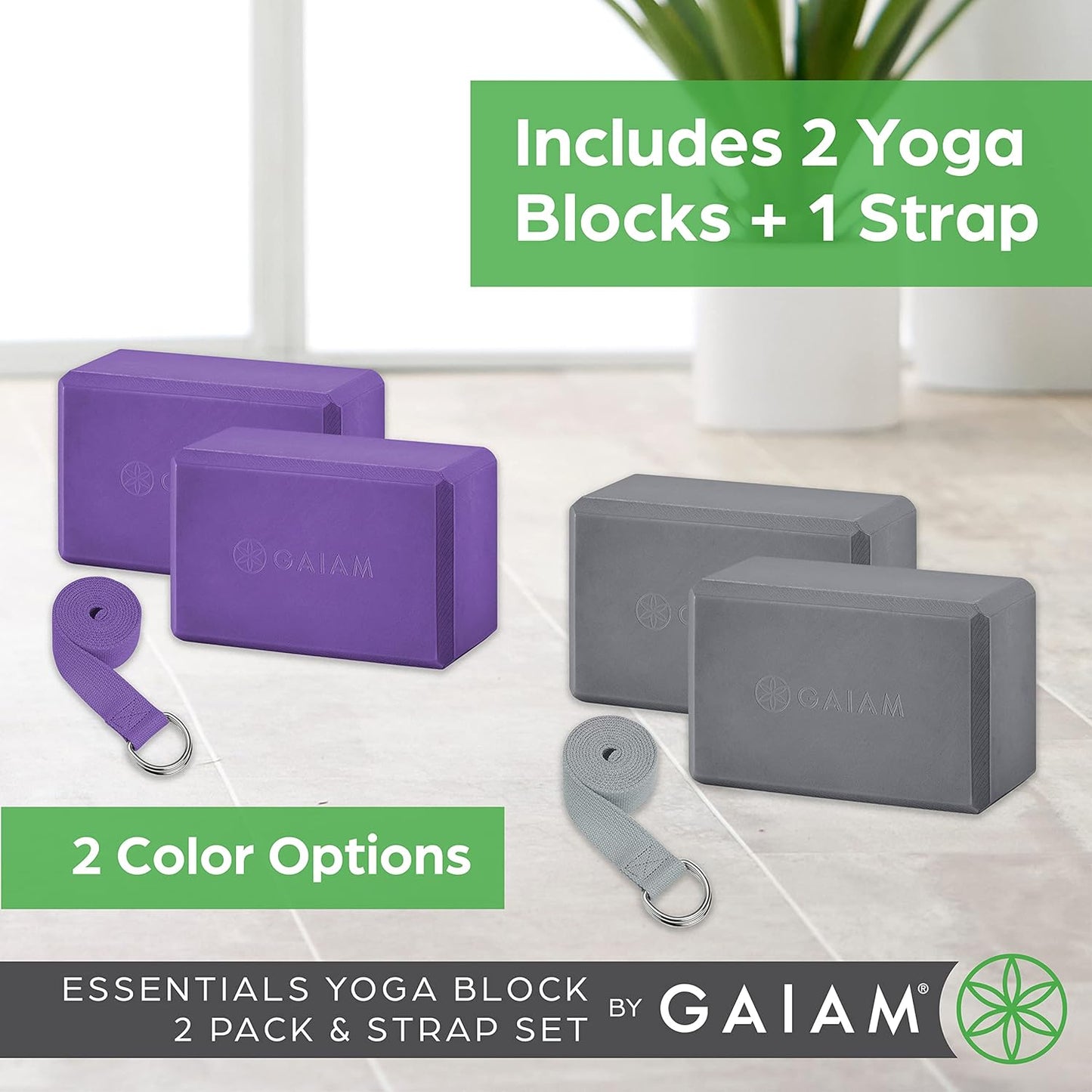 EVA Foam Yoga Block and Strap for Stretching Support