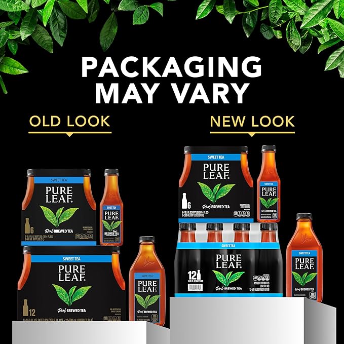 Pure Leaf Iced Tea, Zero Sugar Sweet Tea, 18.5 Fl Oz Bottles (Pack of 12)