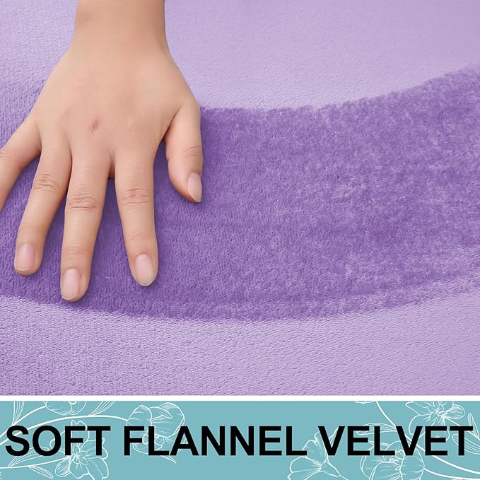 Smiry Memory Foam Bath Mat 47x17, Extra Soft and Absorbent Bathroom Mats, Non Slip Washable Carpet for Floor, Shower and Tub, Purple