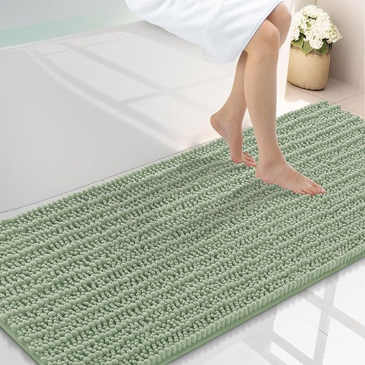 Smiry Bathroom Rugs Mat 59x24, Extra Soft Absorbent Chenille Bath Rugs, Non Slip Rubber Backing Machine Washable Quick Dry Bath Mats for Bathroom Floor, Tub, Shower, Home Decor Accessories, Sage Green