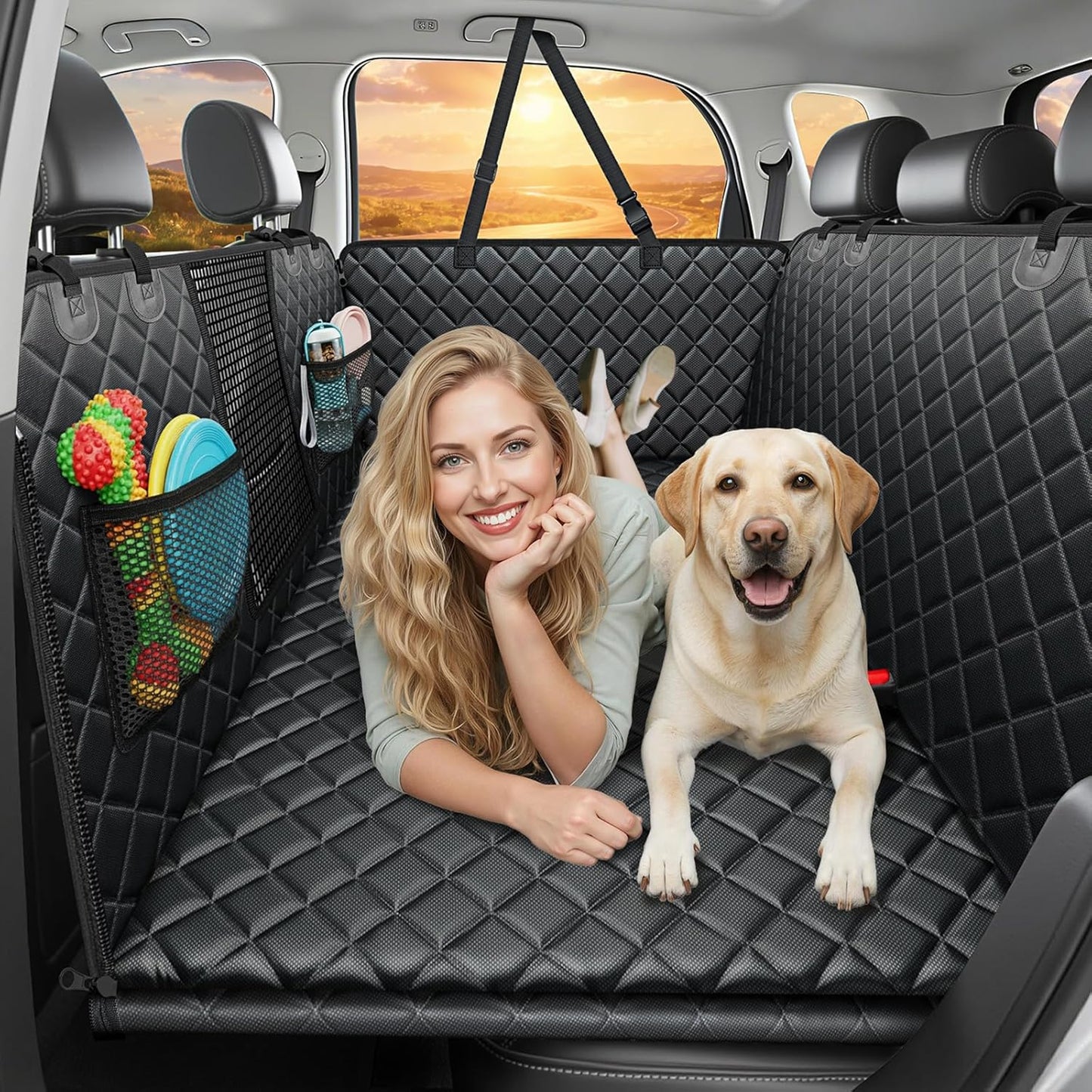 Dog Back Seat Extender – Hard Bottom Car Seat Bridge for Dogs