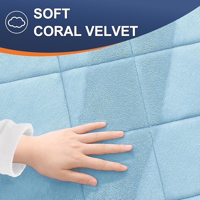 OLANLY Memory Foam Bath Mat 44x24, Ultra Soft and Absorbent Bathroom Rugs, Machine Washable, Comfortable Bath Carpet for Bathroom Floor, Tub and Shower, Sky Blue