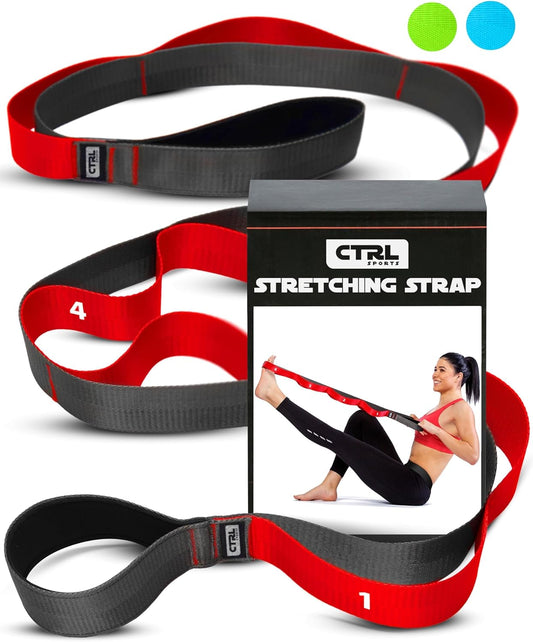 Stretching Strap with Loops - Non Elastic Stretch Band for Physical Therapy