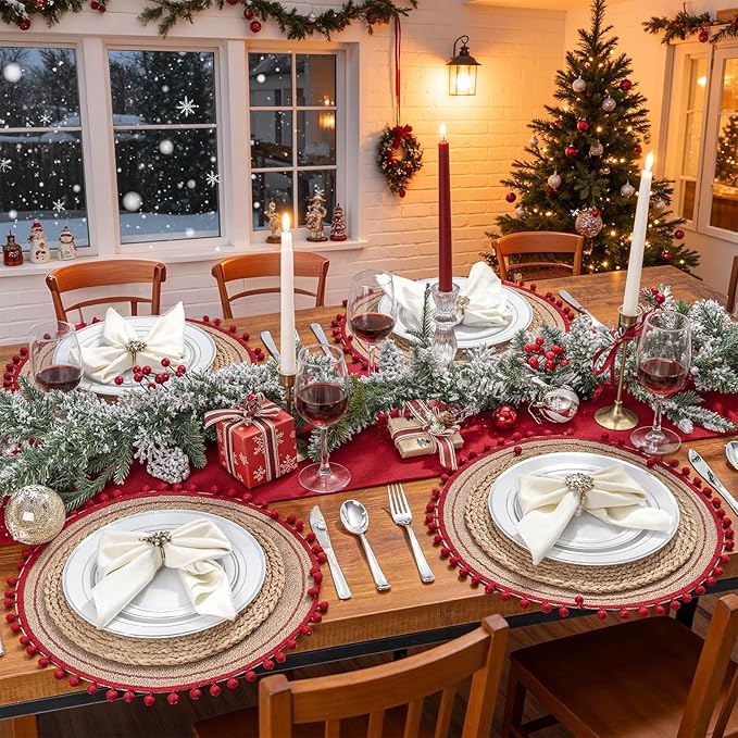 WDF 40Guest Silver Plastic Plates with Silverware - White Plastic Plates with Silver Rim, Dinnerware Sets Include 40 Dinner Plate, 40 Salad Plate,40 Forks, 40 Knives, 40 Spoons for Christmas