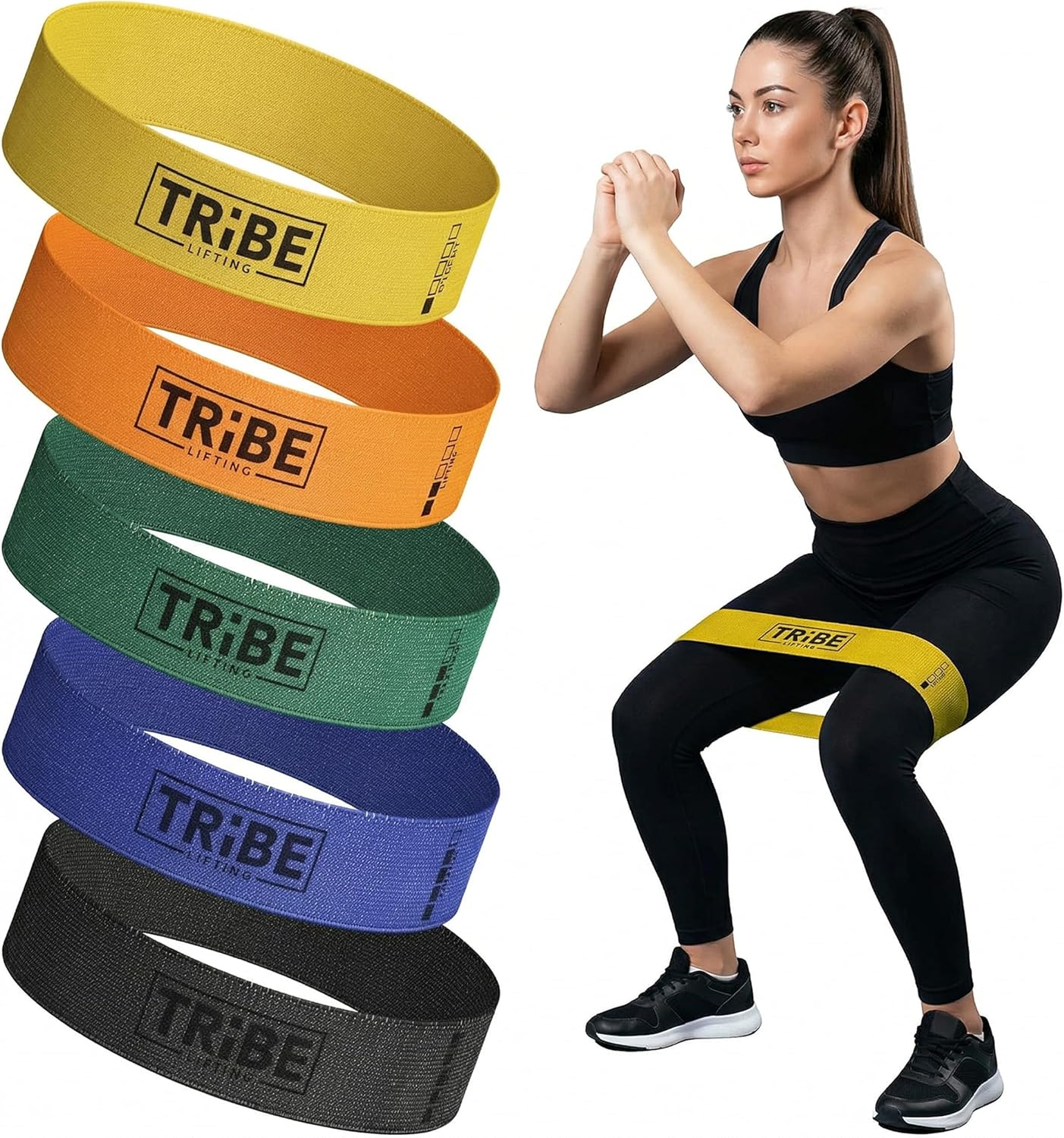 Fabric Resistance Bands Set for Leg and Glute Workout