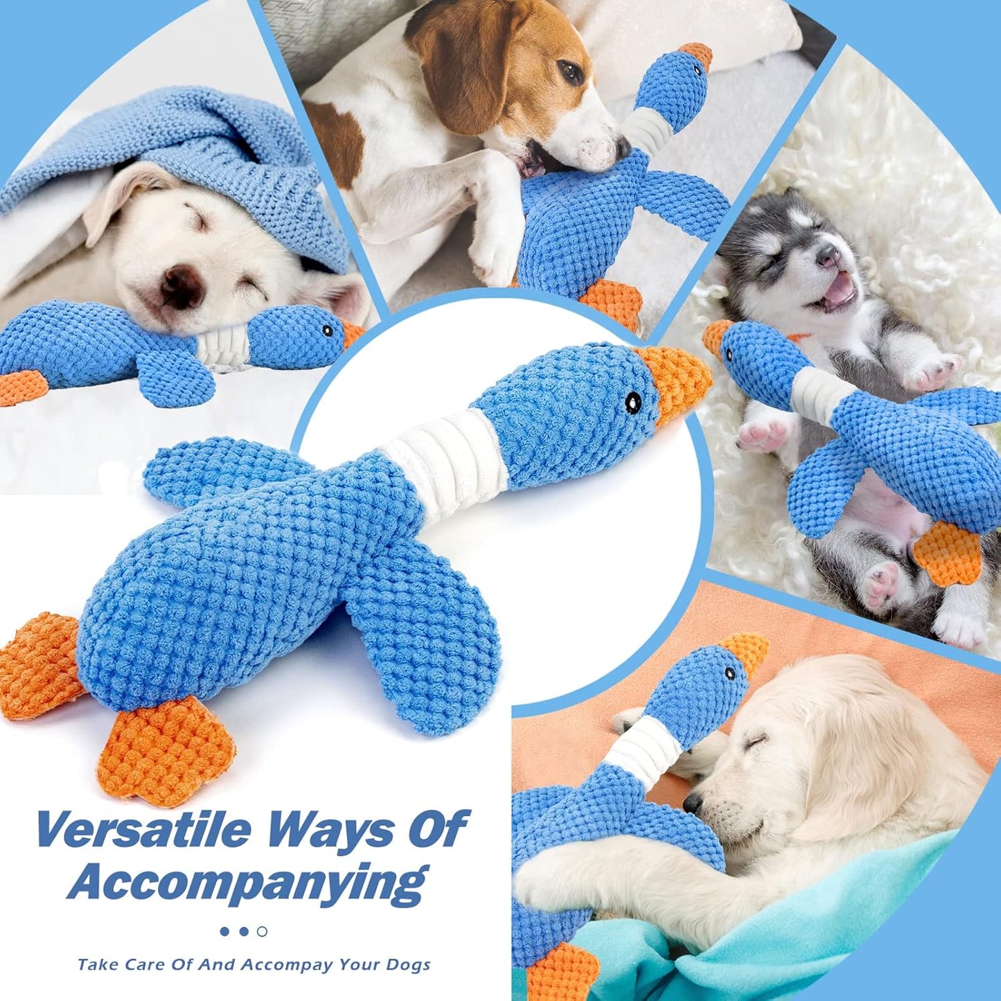 Interactive Plush Goose Dog Toy – Crinkle & Squeaky Chew Toy