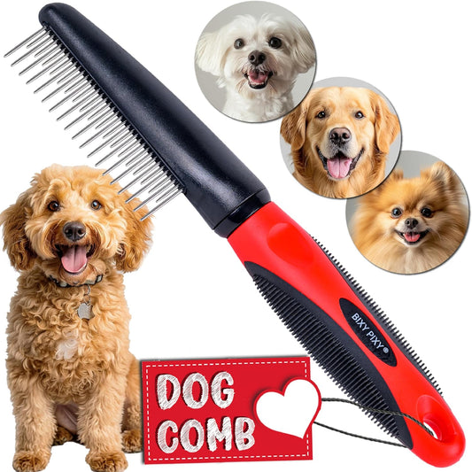 Dog Dematting Comb with Rotating Teeth for Gentle Grooming