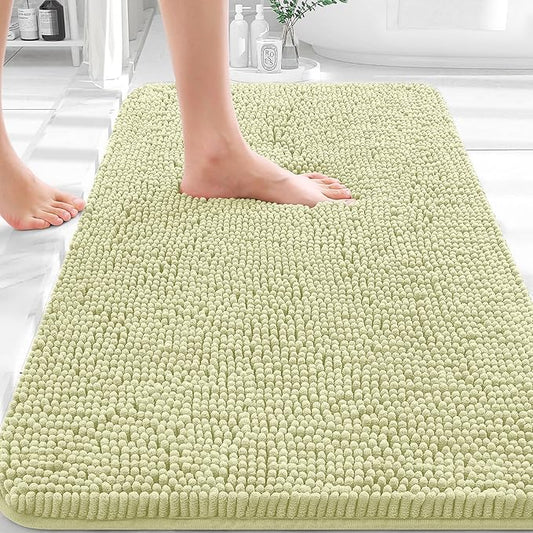 OLANLY Bathroom Rugs 36x24, Extra Soft Absorbent Chenille Bath Rugs, Rubber Backing Quick Dry, Machine Washable Bath Mats for Bathroom Floor, Tub and Shower, Home Decor Accessories, Vanilla