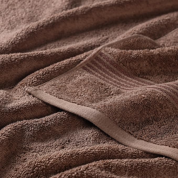 Superior Egyptian Cotton 6-Piece Towel Set, Bathroom Essentials, Towels For Bathroom, Apartment, Airbnb, Guest Bath, Face, Hand, Bath Towels, Washcloths, Absorbent, Fast Drying, Mocha